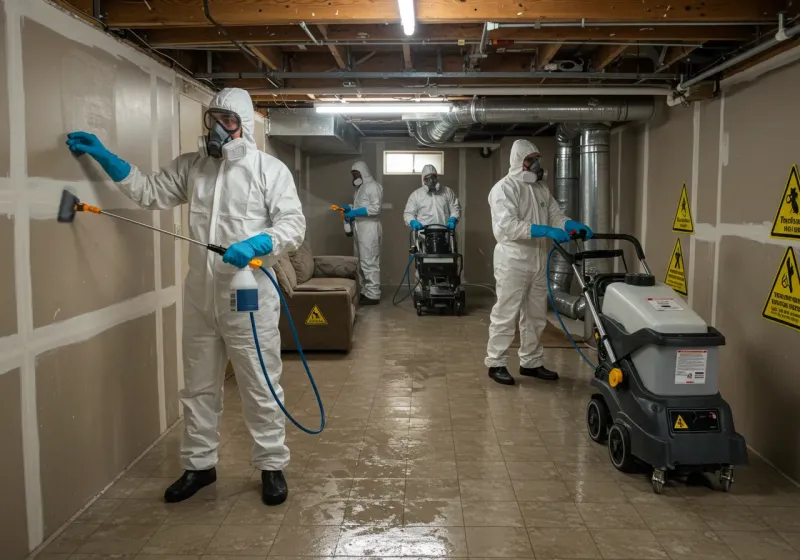 Basement Moisture Removal and Structural Drying process in South Haven, IN